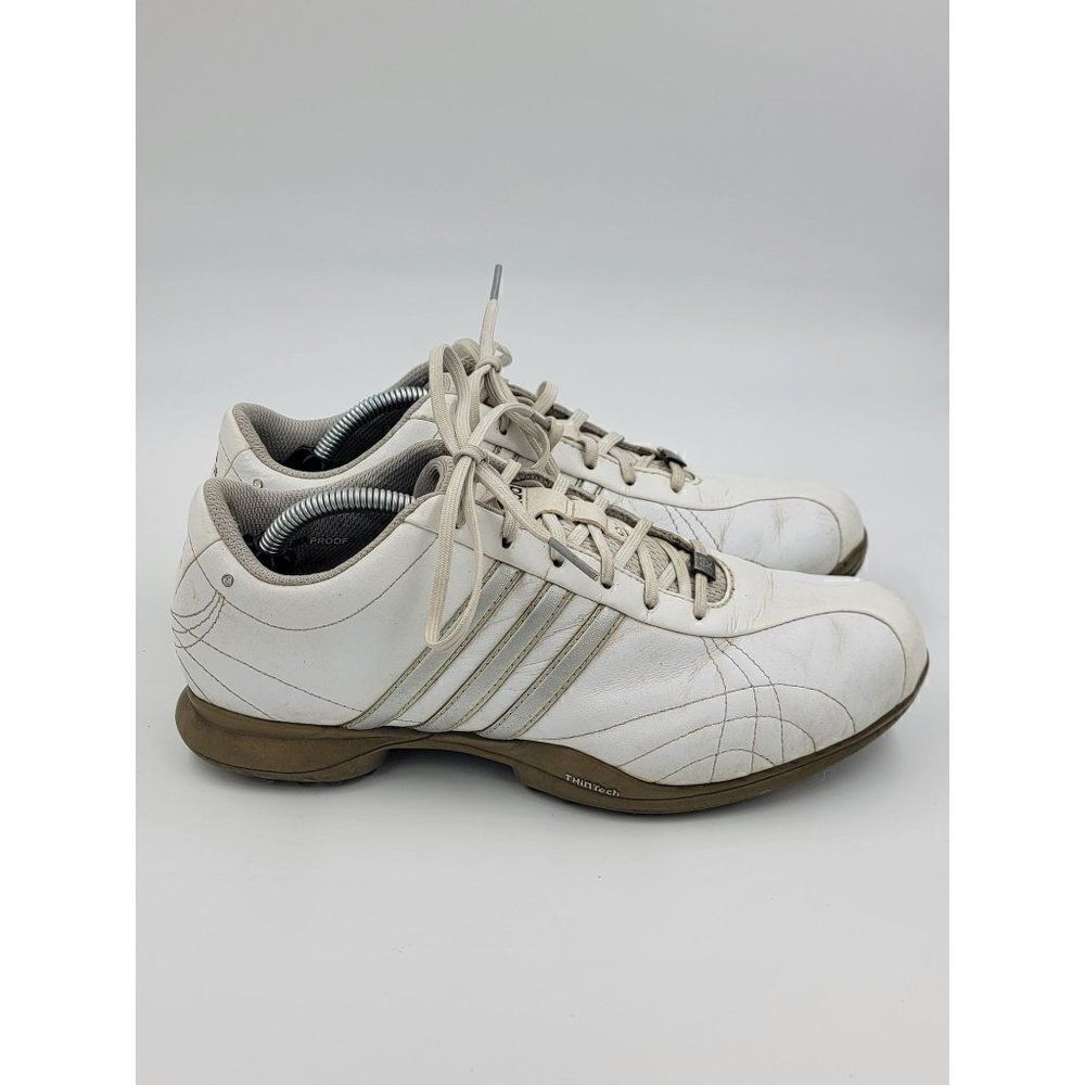 Adidas Signature NATALIE Golf Cleats Size 8.5 Medium Silver White with ThinTech